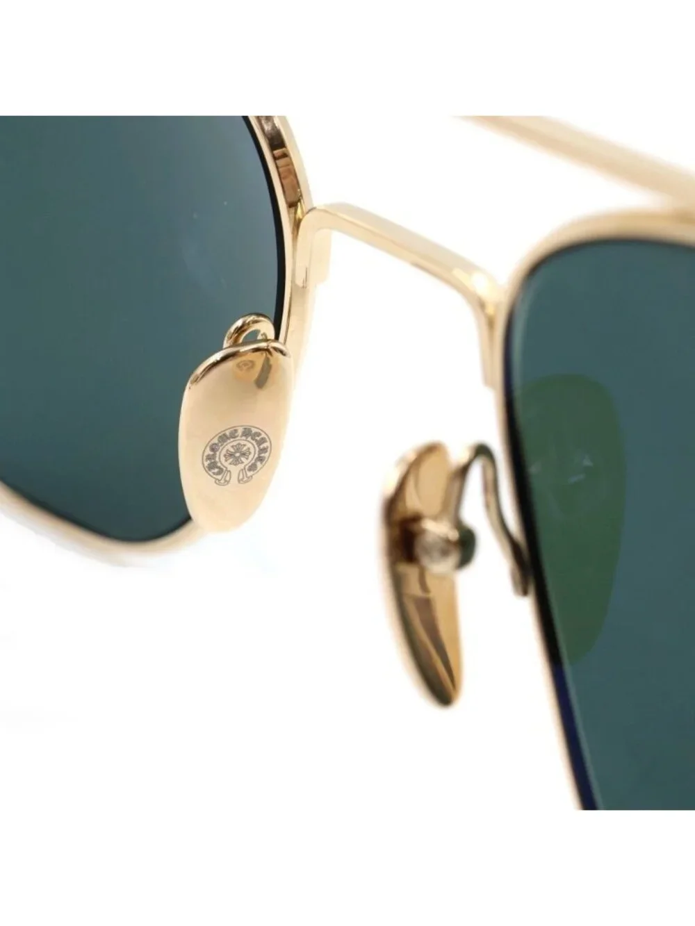 Chrome Hearts Wence Sunglasses Double Bridge Dagger Temple Gold Eyewear